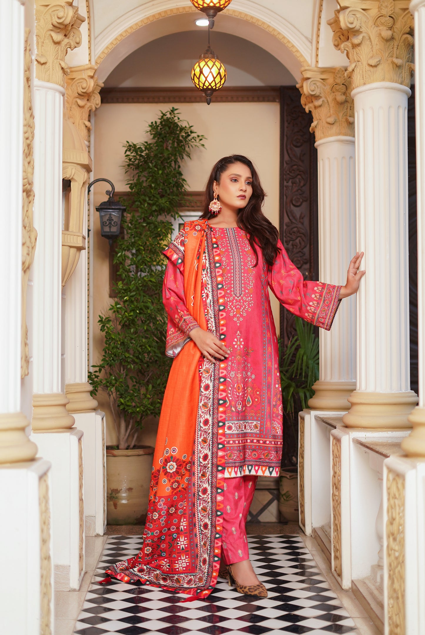 CHIRAGH—3PC digital printed khaddar designed by Qasim Jamshid