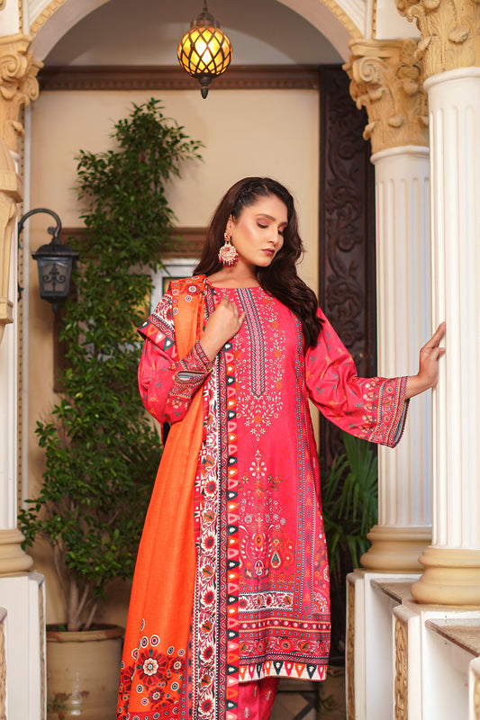 CHIRAGH—3PC digital printed khaddar designed by Qasim Jamshid