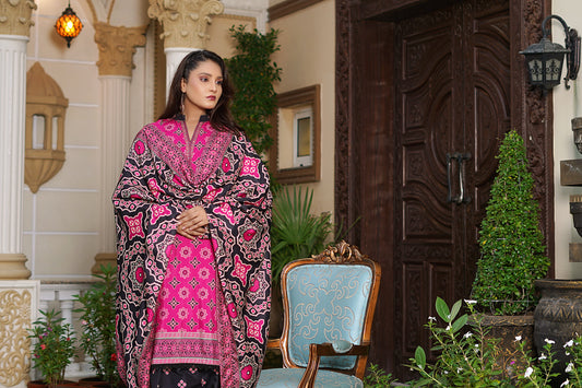 CHAAP- 3PC digital printed khaddar designed by Qasim Jamshid