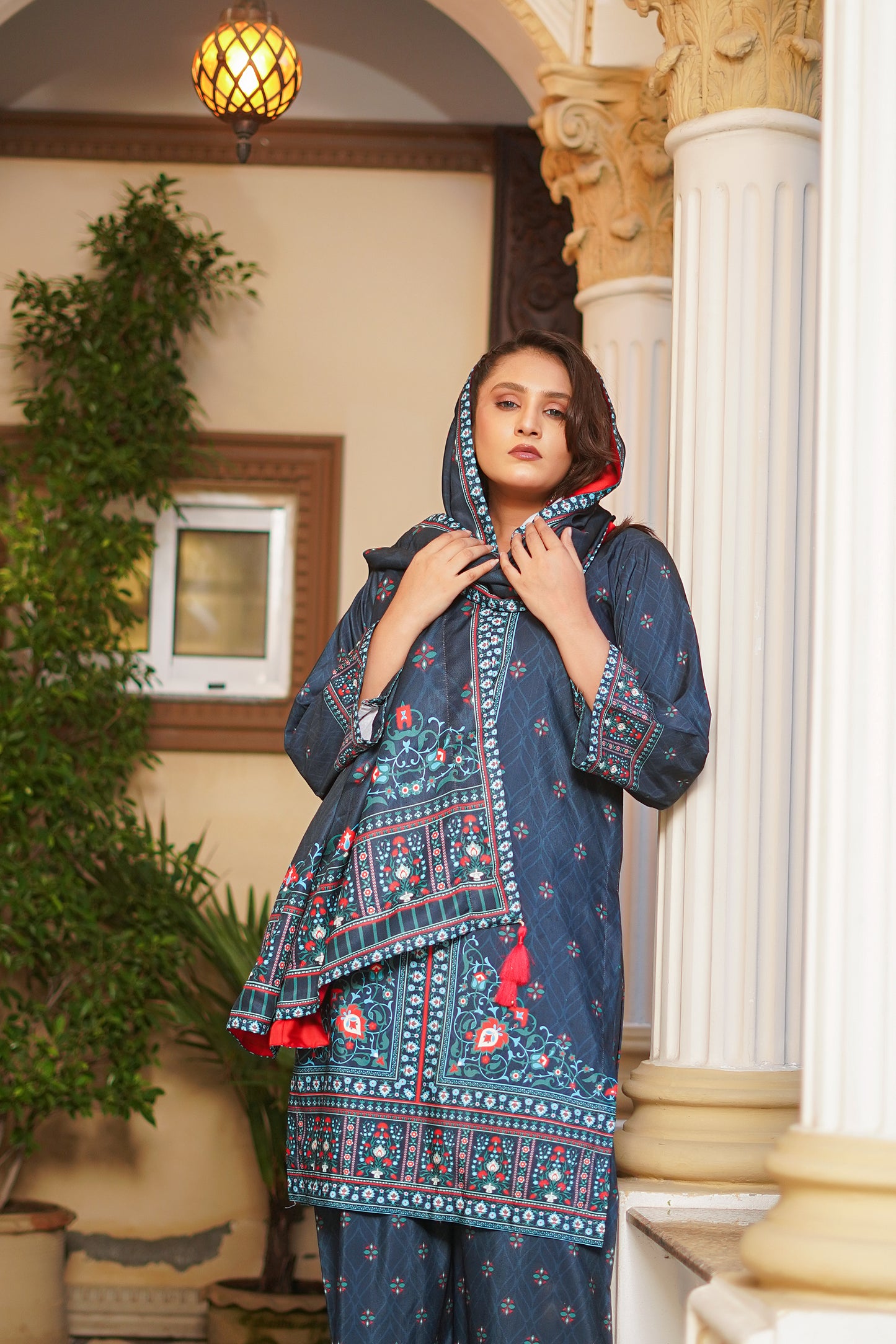 BLUE MIRAGE-3pc digital printed khaddar designed by Qasim Jamshid