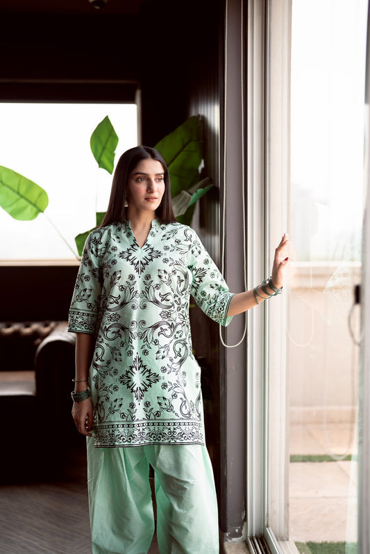 Apple Mist-printed Lawn-2pc