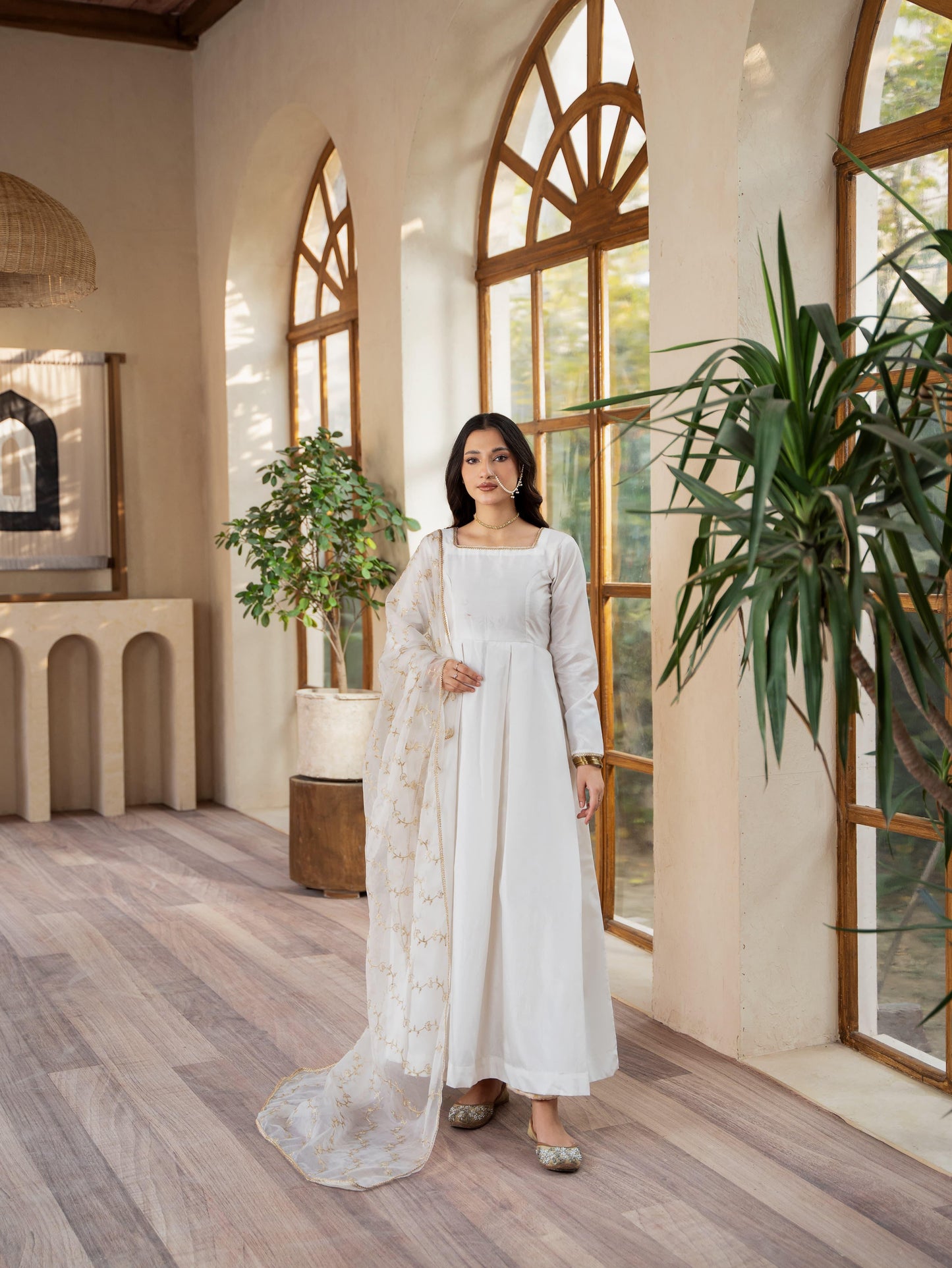 AFROZEH-Raw Silk Frock