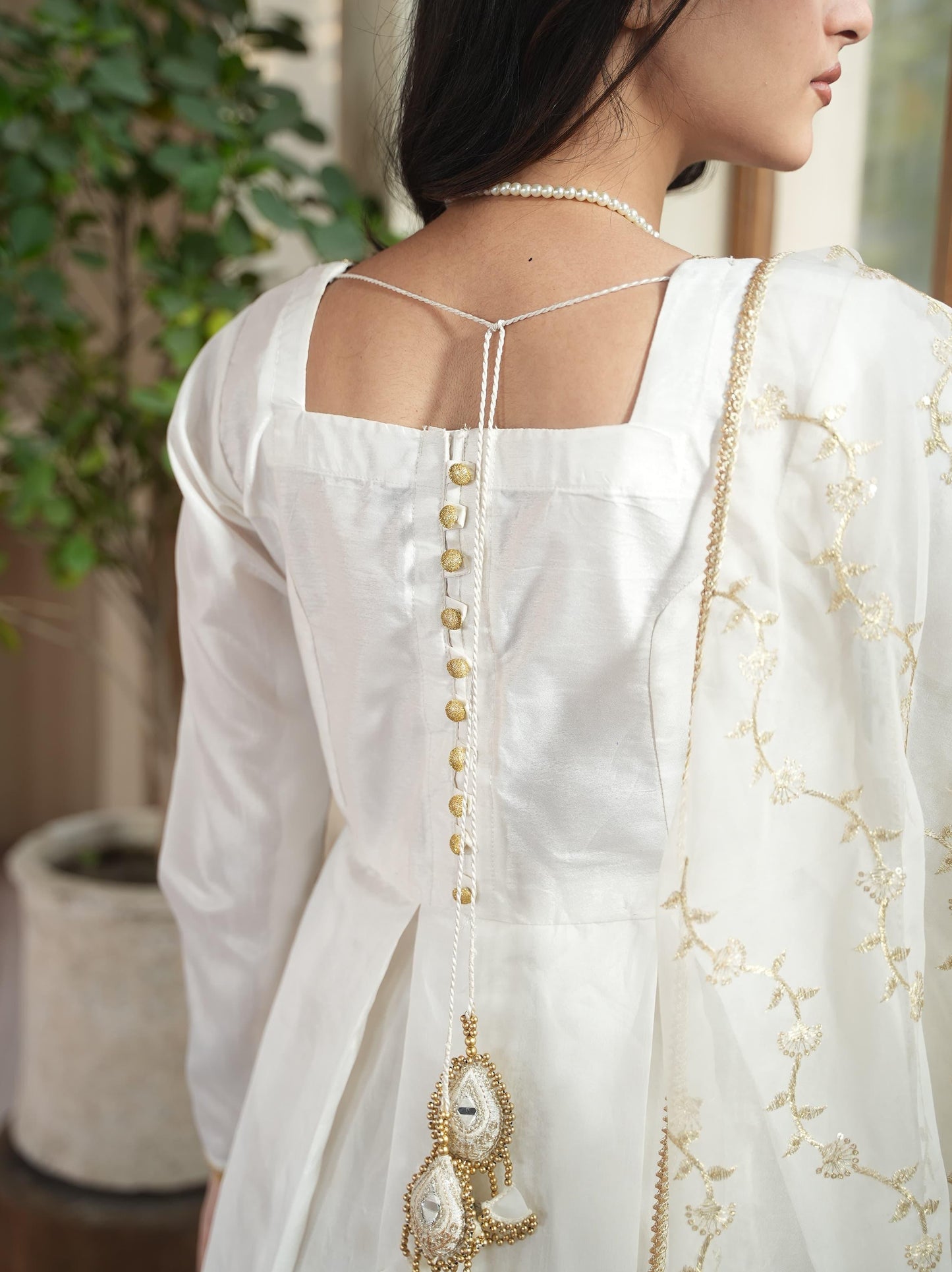 AFROZEH-Raw Silk Frock