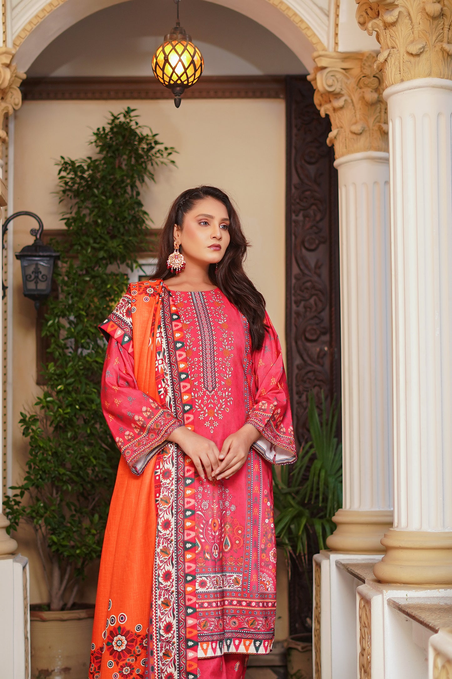 CHIRAGH—3PC digital printed khaddar designed by Qasim Jamshid