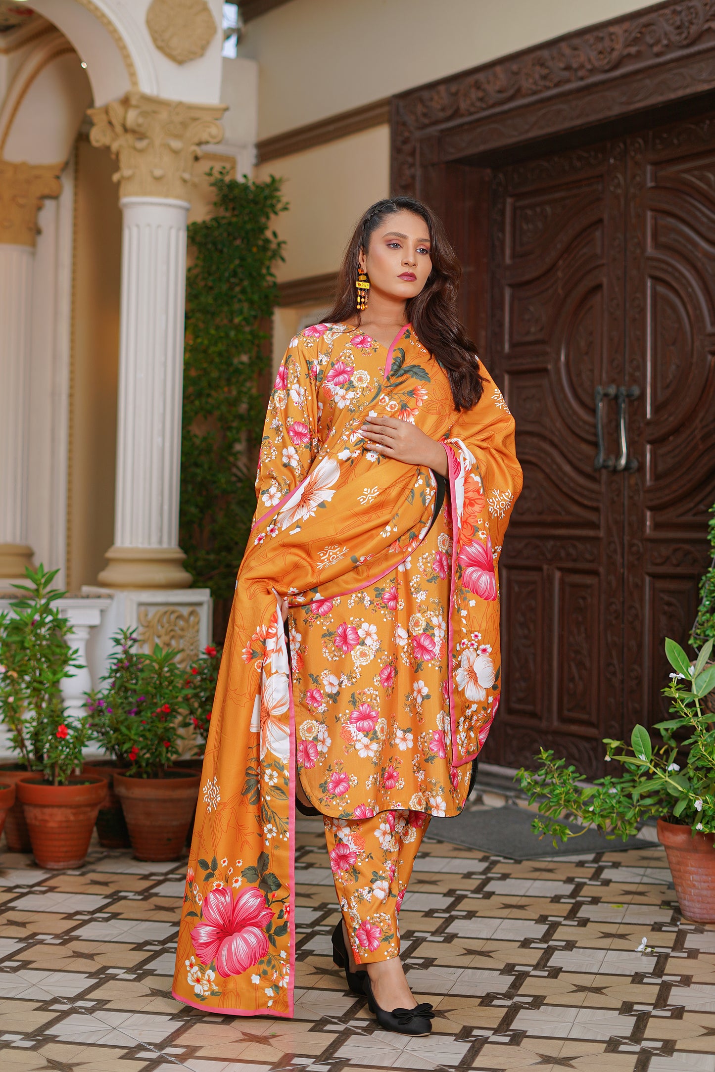 ARZO-E-GUL -3pc digital printed khaddar designed by Qasim Jamshid