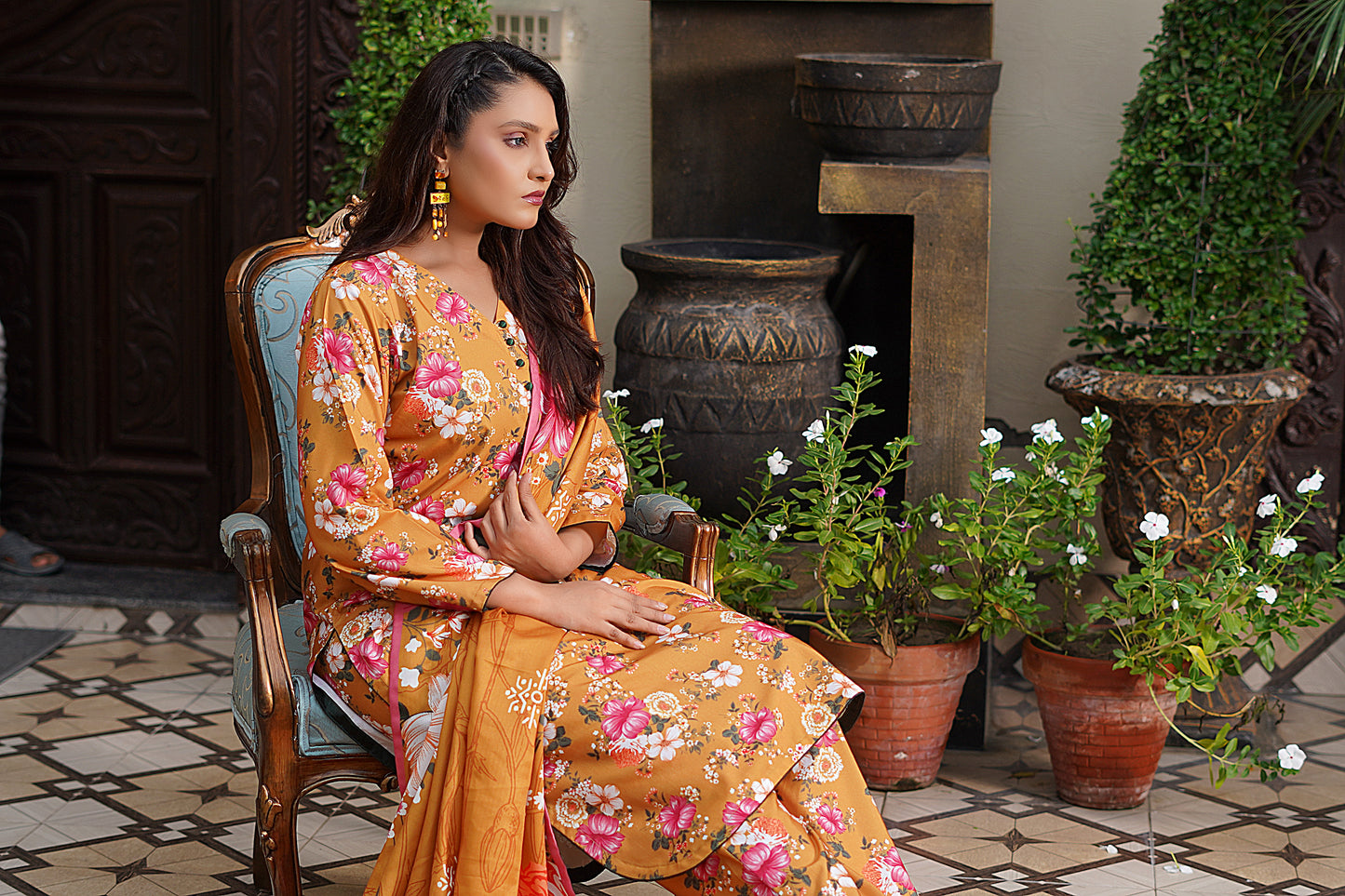 ARZO-E-GUL -3pc digital printed khaddar designed by Qasim Jamshid