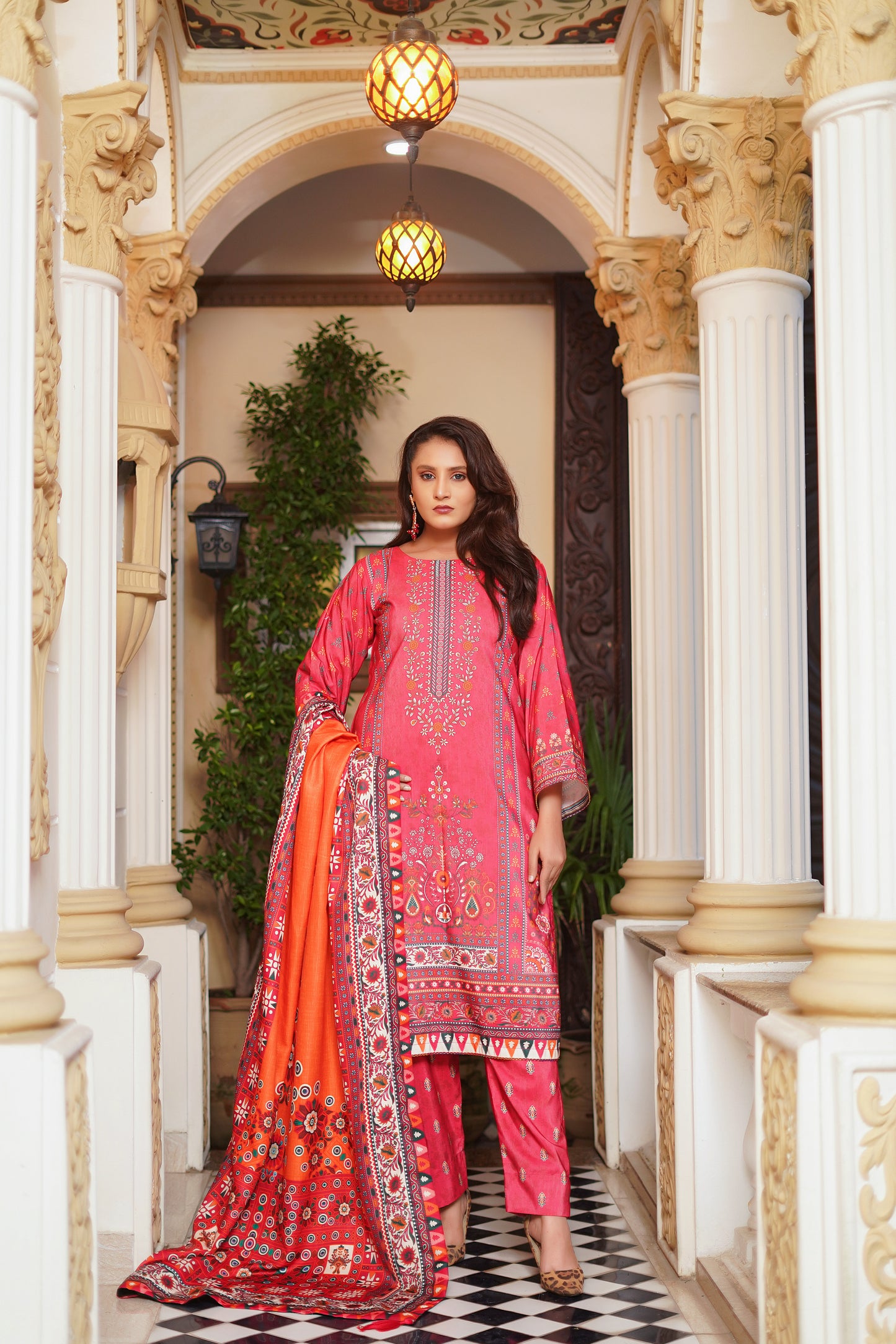 CHIRAGH—3PC digital printed khaddar designed by Qasim Jamshid