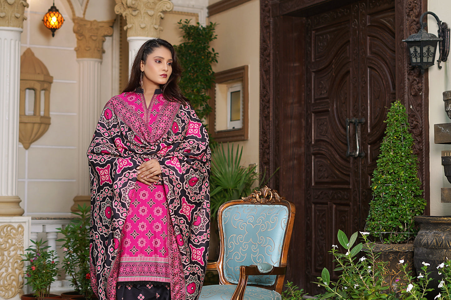 CHAAP- 3PC digital printed khaddar designed by Qasim Jamshid