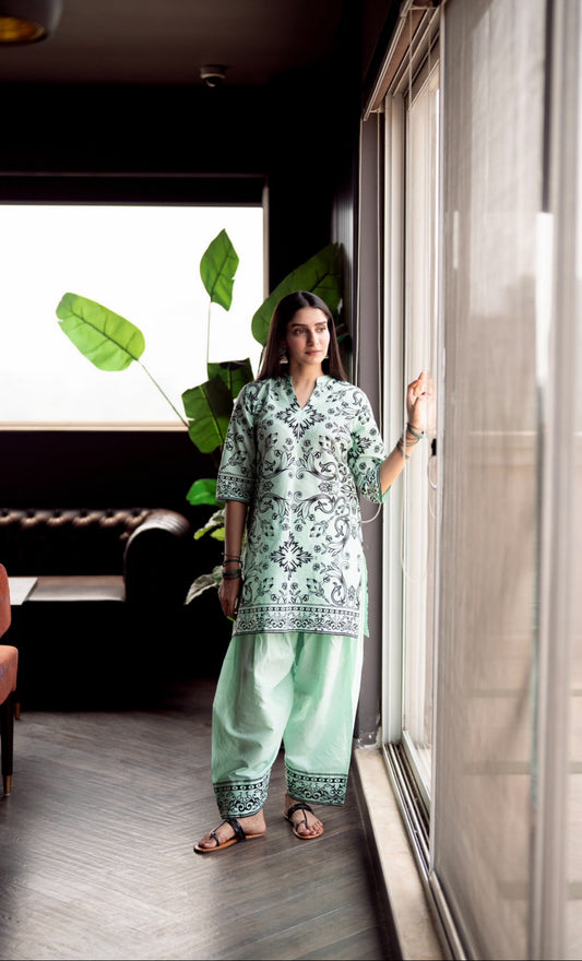 Apple Mist-printed Lawn-2pc