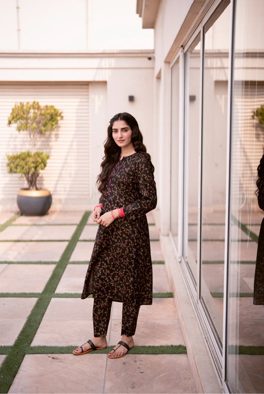FLORAL EMBER-2pc printed lawn
